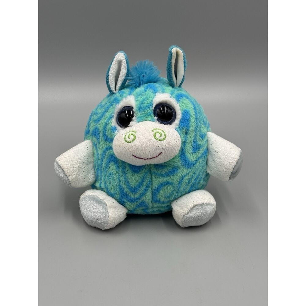 Wild Republic Zebra Plush Ball Blue Green 7" Stuffed Animal Toy